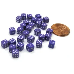 30 Deluxe Rounded Corner Six Sided D6 5mm .197 Inch Small Tiny Dice - Purple - Your Source for Gaming Essentials