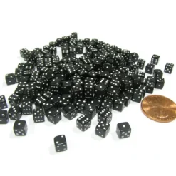 200 5mm .197 Inch Six Sided D6 Die Small Tiny Mini Miniature Black Dice - Your Source for Gaming Essentials