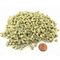 1000 Six Sided D6 5mm .197 Inch Die Small Tiny Mini Miniature Ivory Dice - Your Source for Gaming Essentials