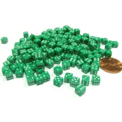 200 Six Sided D6 5mm .197 Inch Die Small Tiny Mini Miniature Green Dice - Your Source for Gaming Essentials
