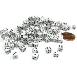 200 Six Sided D6 5mm .197 Inch Die Small Tiny Mini Miniature White Dice - Your Source for Gaming Essentials