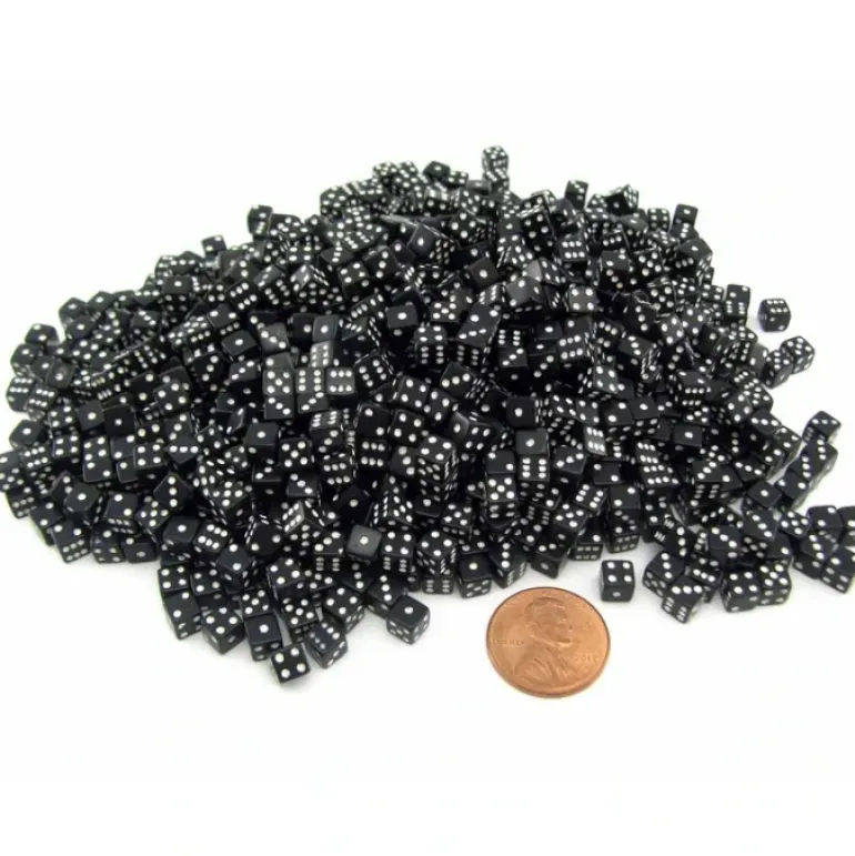 1000 Six Sided D6 5mm .197 Inch Die Small Tiny Mini Miniature Black Dice - Your Source for Gaming Essentials