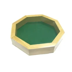10" Wood Dice Tray with Green Felt Bottom - Rolling Dice Wooden Tray - Your Source for Gaming Essentials