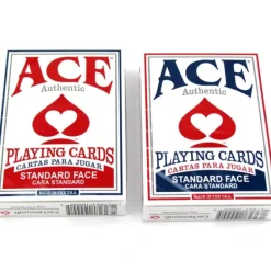 Ace Standard Size Playing Cards with Standard Faces - 1 Red Deck and 1 Blue Deck - Your Source for Gaming Essentials