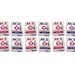 Ace Standard Size Playing Cards with Giant Faces - 6 Red Decks, 6 Blue Decks - Your Source for Gaming Essentials