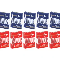 Aviator Standard Index Playing Cards - 5 Red Decks and 5 Blue Decks - Your Source for Gaming Essentials