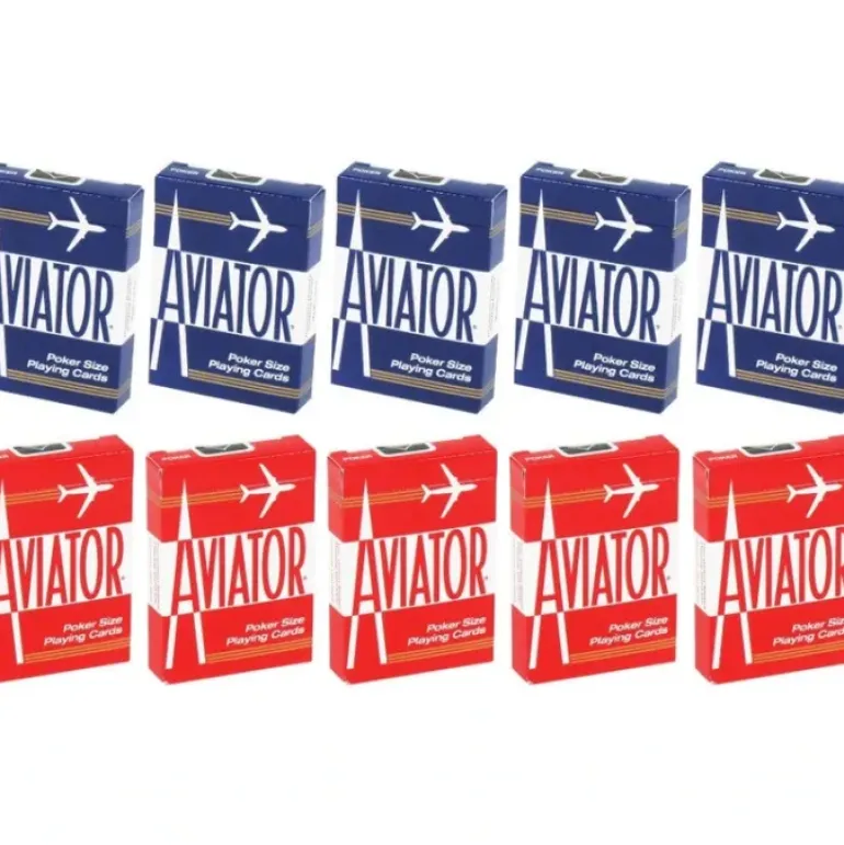 Aviator Standard Index Playing Cards - 5 Red Decks and 5 Blue Decks - Your Source for Gaming Essentials