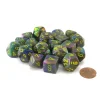 Bag of 20 Festive Polyhedral Dice - Rio with Yellow Numbers - Your Source for Gaming Essentials