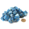 Bag of 20 Phantom Polyhedral Dice - Teal with Gold Numbers - Your Source for Gaming Essentials
