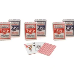 Bee Jumbo Index Poker Playing Cards - 3 Red and 3 Blue Decks - Your Source for Gaming Essentials