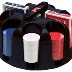 Bicycle Carousel Poker Set Rack, 200 2-Gram Poker Chips and 2 Decks of Cards - Your Source for Gaming Essentials
