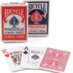 Bicycle Pinochle Jumbo Index Playing Cards - 1 Red and 1 Blue Deck - Your Source for Gaming Essentials