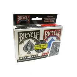 Bicycle Standard Index 4 Pack of Black and Red Playing Cards - Your Source for Gaming Essentials