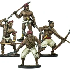 Blood & Plunder Native American African Warriors Unit (4) Unpainted Metal Minis - Your Source for Gaming Essentials