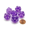 Borealis 20 Sided D20 Chessex Dice, 6 Pieces - Purple with White Numbers - Your Source for Gaming Essentials