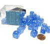 Borealis 12mm D6 Chessex Dice Block (36 Dice) - Sky Blue with White Pips - Your Source for Gaming Essentials