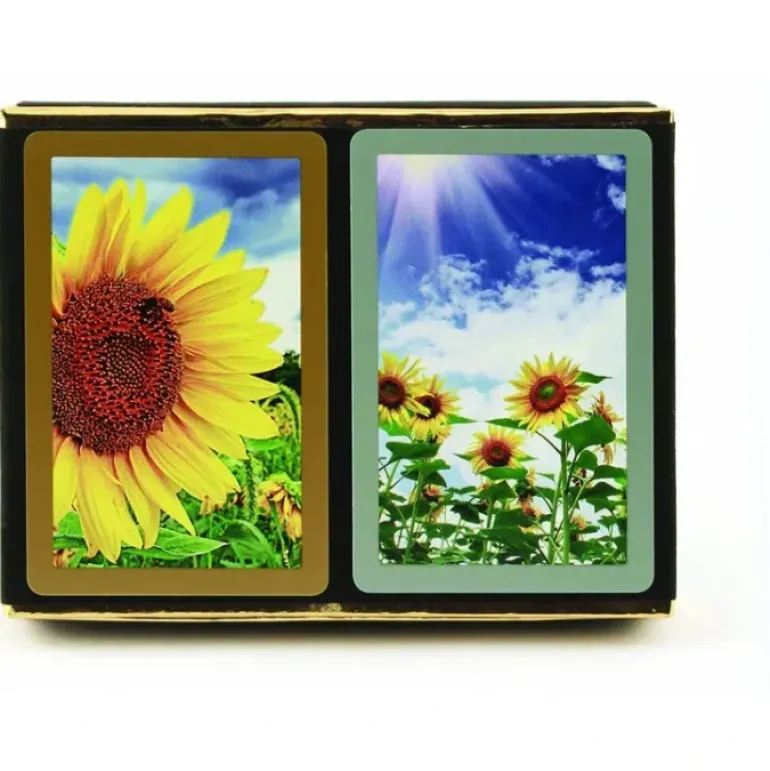 Congress Sunflowers Jumbo Index Bridge Playing Cards - 2 Deck Set - Your Source for Gaming Essentials