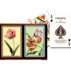 Congress Tulips Standard Index Bridge Playing Cards - 2 Deck Set - Your Source for Gaming Essentials