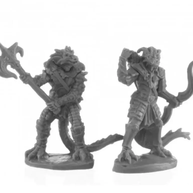 Dragonfolk Fighter and Ranger #44146 Bones Black Unpainted Plastic Figures - Your Source for Gaming Essentials