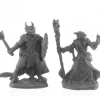 Dragonfolk Wizard and Cleric #44144 Bones Black Unpainted Plastic Figures - Your Source for Gaming Essentials