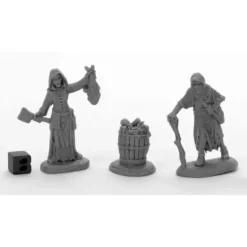 Dreadmere Townsfolk: Fishwife & Crone (2) #44033 Bones Black Plastic - Your Source for Gaming Essentials