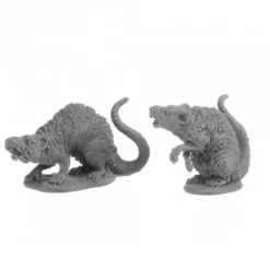 Dungeon Dwellers Barrow Rats (2) #07035 Bones USA Unpainted Plastic Figures - Your Source for Gaming Essentials