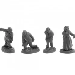 Dungeon Dwellers Zombies (4) #07055 Bones USA Unpainted Plastic Figures - Your Source for Gaming Essentials