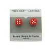10mm Post Stud Dice Earrings - Opaque Red with White Pips - Your Source for Gaming Essentials