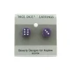 10mm Post Stud Dice Earrings - Opaque Purple with White Pips - Your Source for Gaming Essentials