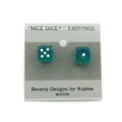 10mm Post Stud Dice Earrings - Transparent Green with White Pips - Your Source for Gaming Essentials