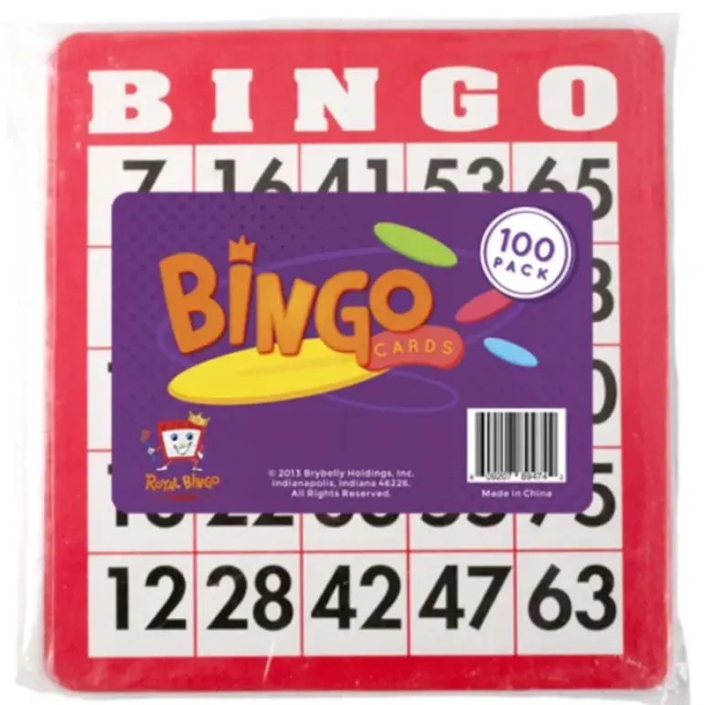 Pack of 100 Bingo Cards - Red - Your Source for Gaming Essentials