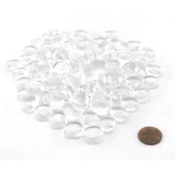 Pack of 100 Life Stone Gaming Glass Stones - Clear - Your Source for Gaming Essentials