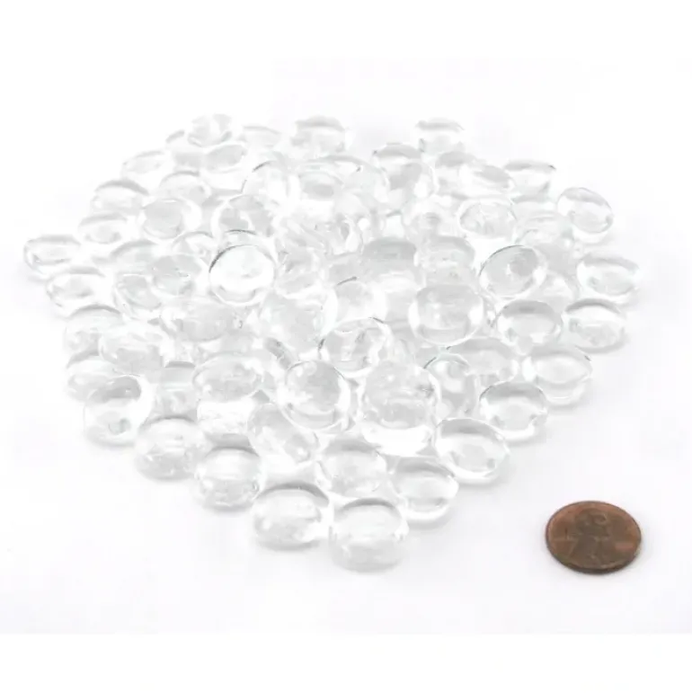 Pack of 100 Life Stone Gaming Glass Stones - Clear - Your Source for Gaming Essentials