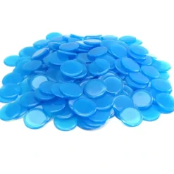 Pack of 250 Transparent Blue Extra Thick 3/4" 19mm Sorting Chips - Your Source for Gaming Essentials