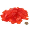 Pack of 250 Transparent Orange Extra Thick 3/4" 19mm Sorting Chips - Your Source for Gaming Essentials