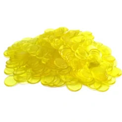 Pack of 250 Transparent Yellow Extra Thick 3/4" 19mm Sorting Chips - Your Source for Gaming Essentials