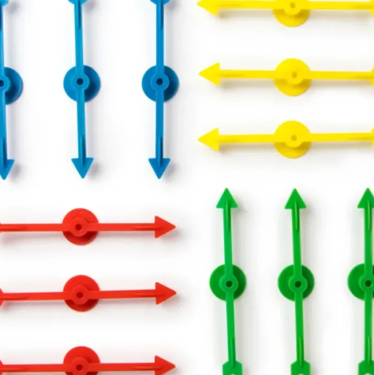 Plastic Board Game Arrow Spinners Pointer, 12-pack - Blue Yellow Green Red - Your Source for Gaming Essentials