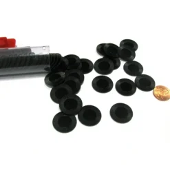 Set of 50 7/8" Easy Stacking Plastic Mini Playing Poker Chips - Black - Your Source for Gaming Essentials