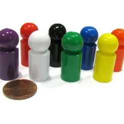 Set of 8 Ball Pawns 30mm Peg Pieces for Board Game Play - Assorted Colors - Your Source for Gaming Essentials