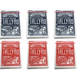 Tally-Ho, Fan Circle Back Style, Playing Cards - 3 Red and 3 Blue Decks - Your Source for Gaming Essentials