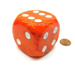 Vortex 50mm Huge Large D6 Chessex Dice, 1 Piece - Solar with White Pips - Your Source for Gaming Essentials