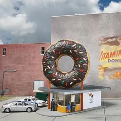 Walthers 933-3768 HO Hole-In-One Donut Shop Building Kit - Your Source for Gaming Essentials