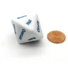 Weather Dice D14 26mm RPG D&D Setting Die, 1 Piece - White with Blue Words - Your Source for Gaming Essentials