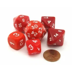 Who Knew Dice Set, 6 Pack of Unique D3, D5, D7, D16, D24, D30 Dice - Red - Your Source for Gaming Essentials