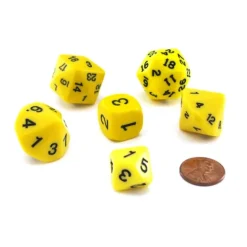 Who Knew Dice Set, 6 Pack of Unique D3, D5, D7, D16, D24, D30 Dice - Yellow - Your Source for Gaming Essentials