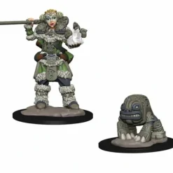 WizKids Wardlings Painted Miniatures: (W1) Girl Druid & Stone Creature - Your Source for Gaming Essentials