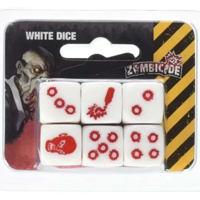Zombicide: 6 Pack of White Dice with Red Pips - Your Source for Gaming Essentials